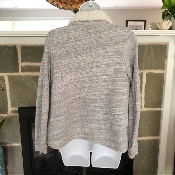 H&M | Fleece Lined Draped Cardigan Cream Gray XS - Picture 3 of 5